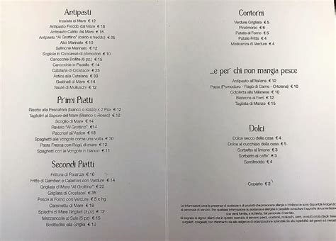 gabicce monte menu.